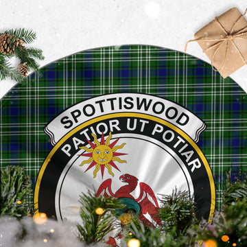 Spottiswood Tartan Christmas Tree Skirt with Family Crest