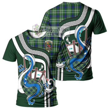 Spottiswood Tartan T-Shirt with Epic Bagpipe Style