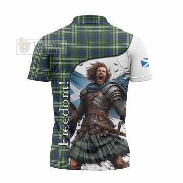 Spottiswood Crest Tartan Zipper Polo Shirt Inspired by the Freedom of Scottish Warrior