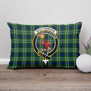 Spottiswood Tartan Pillow Cover with Family Crest