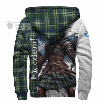 Spottiswood Crest Tartan Sherpa Hoodie Inspired by the Freedom of Scottish Warrior