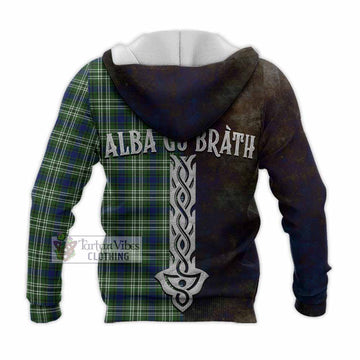 Spottiswood Tartan Family Crest Knitted Hoodie Alba Gu Brath Be Brave Lion Ancient Style - Tartan Vibes Clothing