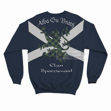 Spottiswood Tartan Lion Rampant Sweatshirt  Proudly Display Your Heritage with Alba Gu Brath and Clan Name