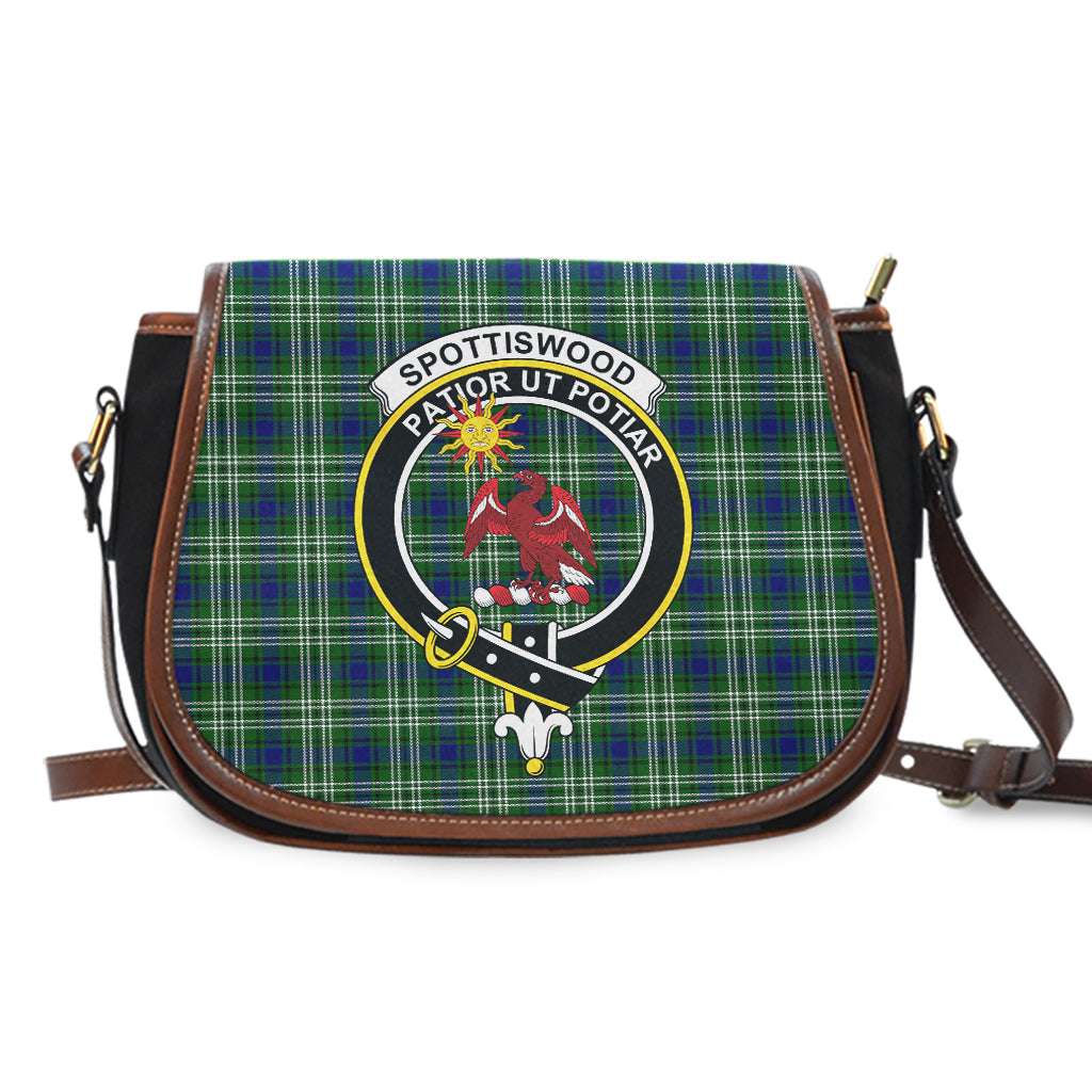 Spottiswood Tartan Saddle Bag with Family Crest - Tartan Vibes Clothing