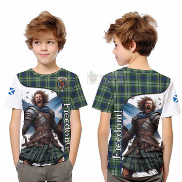 Spottiswood Crest Tartan Kid T-Shirt Inspired by the Freedom of Scottish Warrior