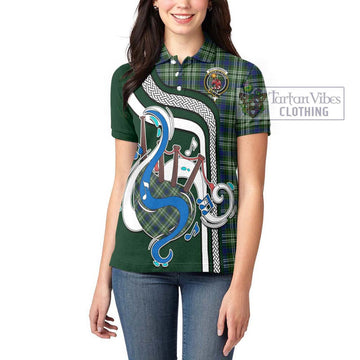 Spottiswood Tartan Women's Polo Shirt with Epic Bagpipe Style