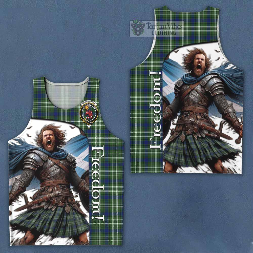 Tartan Vibes Clothing Spottiswood Crest Tartan Men's Tank Top Inspired by the Freedom of Scottish Warrior