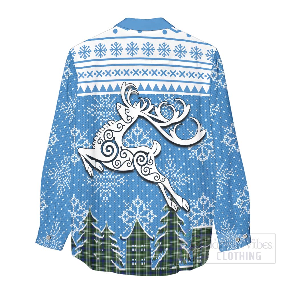 Tartan Vibes Clothing Spottiswood Clan Christmas Women's Casual Shirt Celtic Reindeer Style