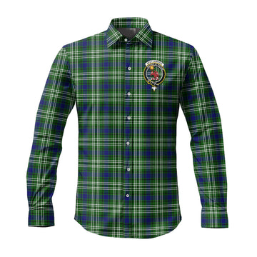 Spottiswood Tartan Long Sleeve Button Up Shirt with Family Crest