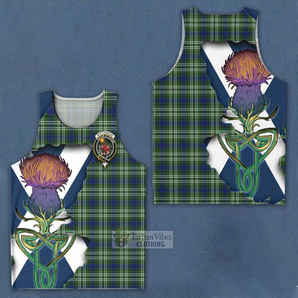 Spottiswood Tartan Family Crest Men's Tank Top Scottish Thistle Celtic Inspired - Tartan Vibes Clothing