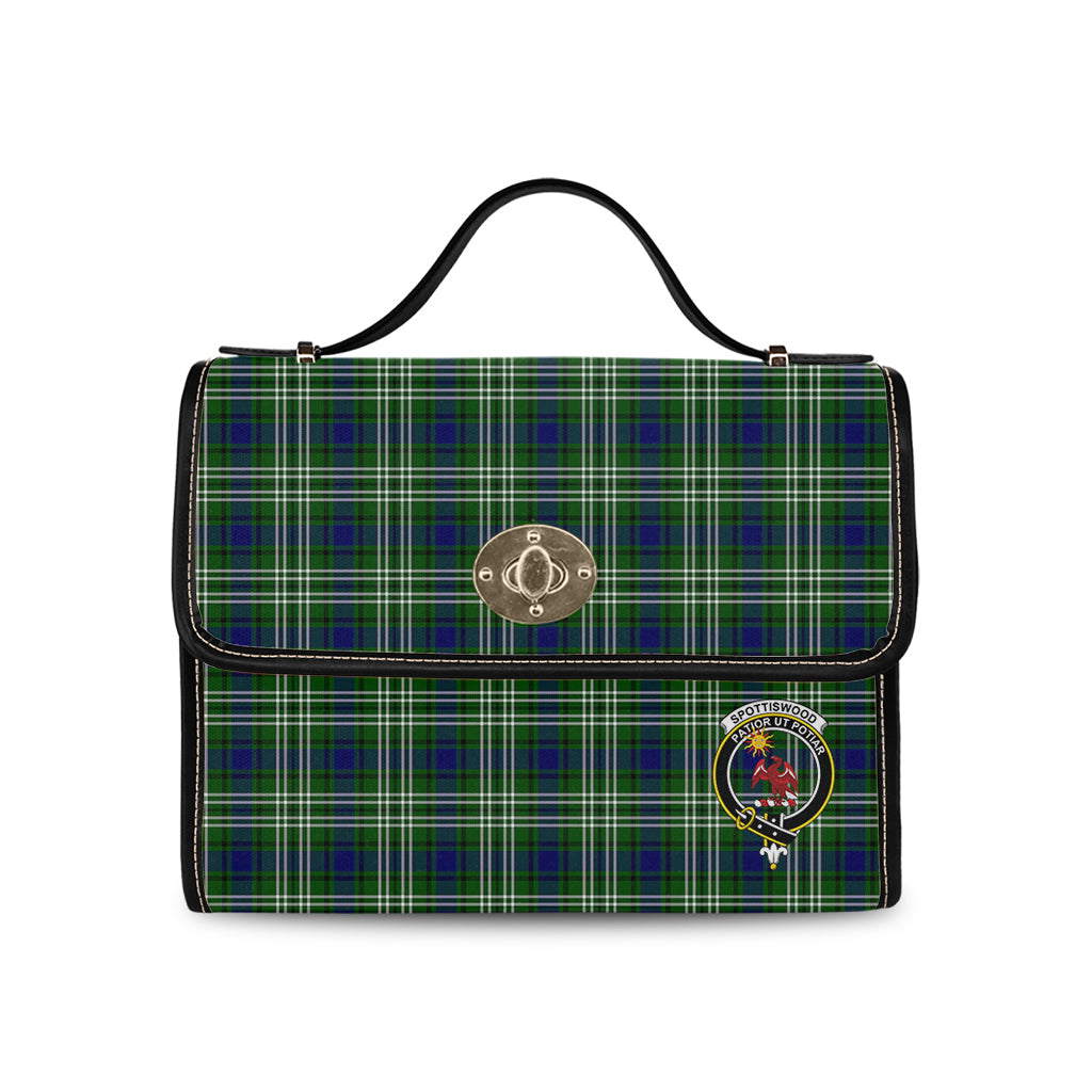 spottiswood-tartan-leather-strap-waterproof-canvas-bag-with-family-crest