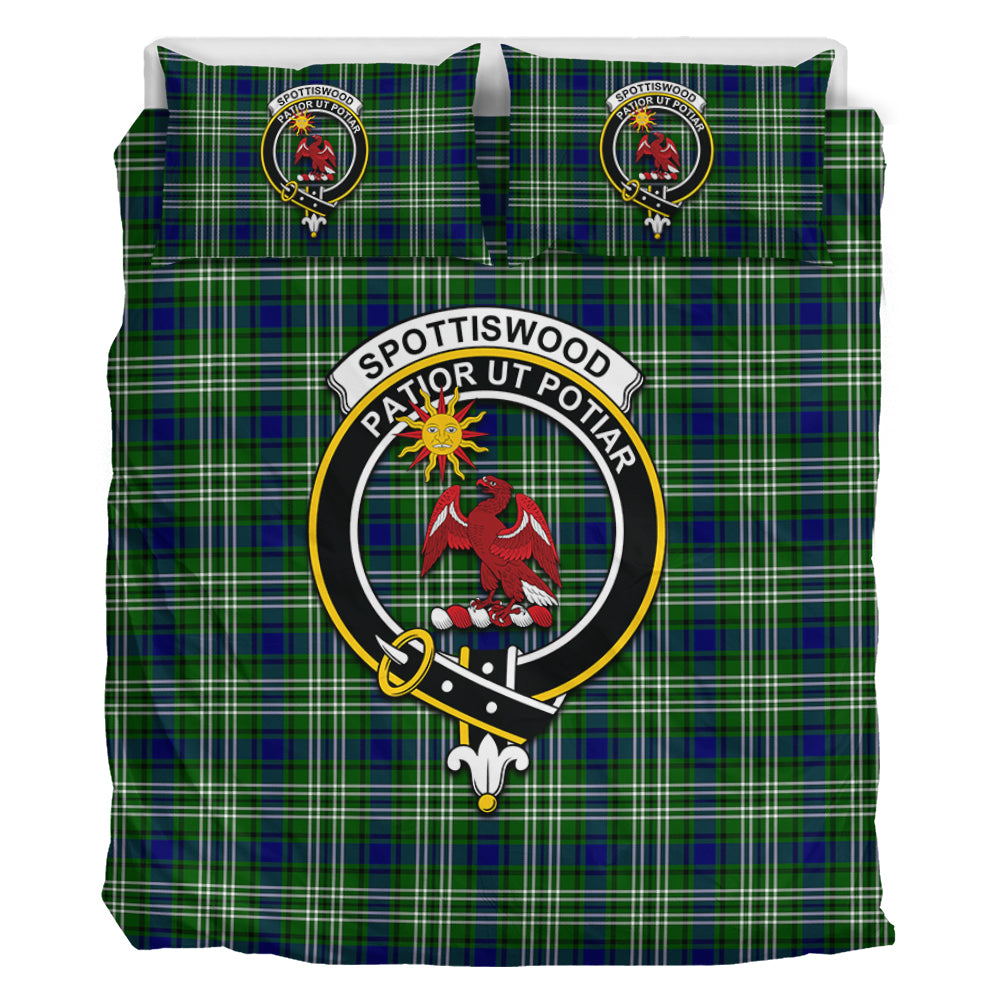 Spottiswood Tartan Bedding Set with Family Crest - Tartan Vibes Clothing