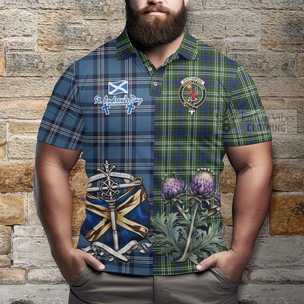 Tartan Vibes Clothing Spottiswood Tartan Polo Shirt Happy St. Andrew's Day Half Tartan Style