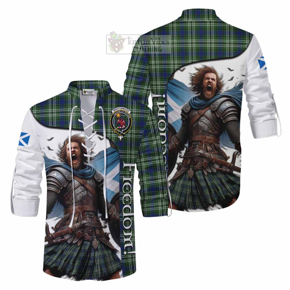 Tartan Vibes Clothing Spottiswood Crest Tartan Ghillie Kilt Shirt Inspired by the Freedom of Scottish Warrior