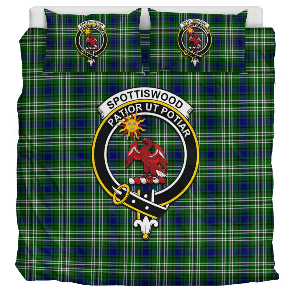 Spottiswood Tartan Bedding Set with Family Crest UK Bedding Set UK Super King 104*94 inch - Tartan Vibes Clothing