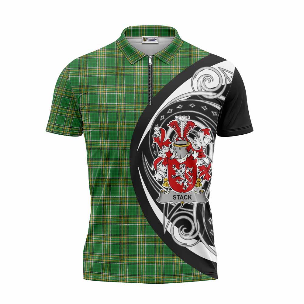 Stack Irish Clan Zipper Polo Shirt Celtic Circle Style Unisex - Tartan Vibes Clothing