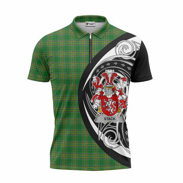 Stack Irish Clan Zipper Polo Shirt Celtic Circle Style Unisex - Tartan Vibes Clothing