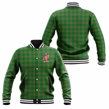 Stack Irish Clan Tartan Baseball Jacket with Coat of Arms Unisex - Tartan Vibes Clothing