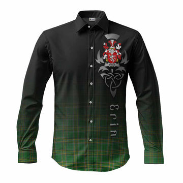 Stack Irish Clan Long Sleeve Button Shirt with Coat of Arms Erin Go Bragh Celtic Inspired Men's Shirt S - Tartan Vibes Clothing