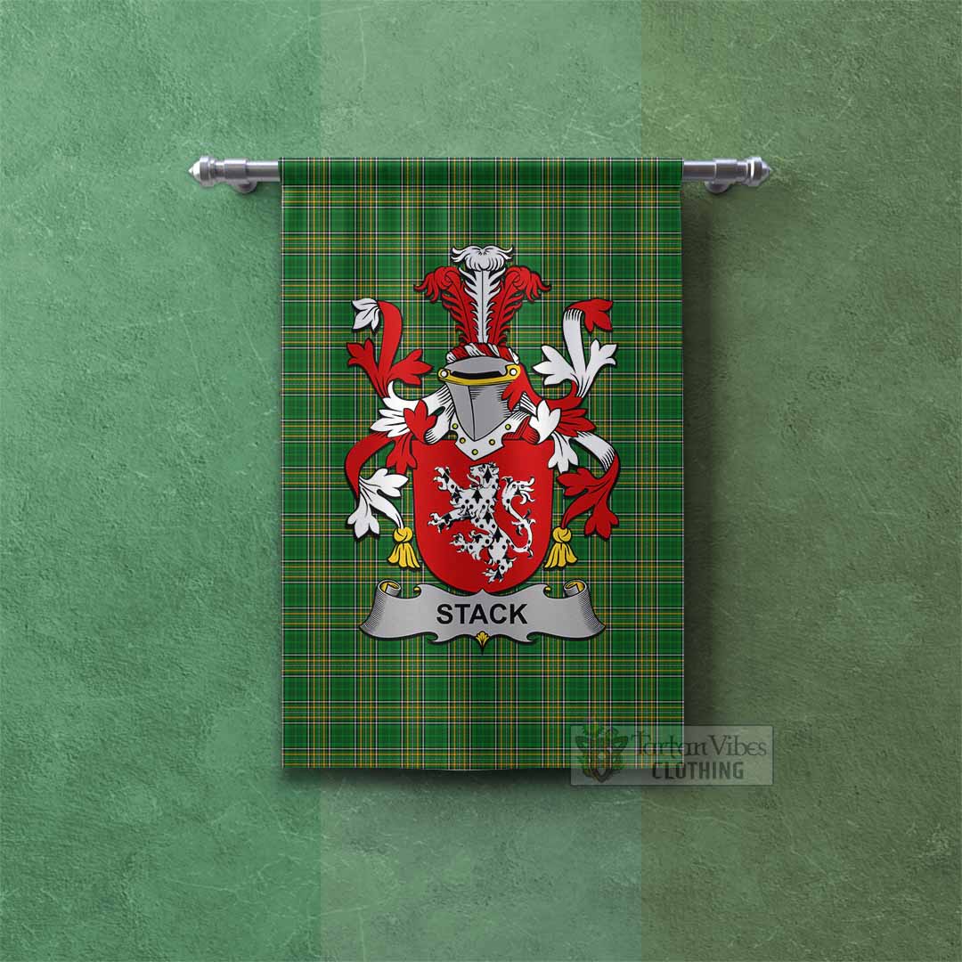 Stack Irish Clan Tartan Gonfalon, Tartan Banner with Coat of Arms Rectangle - Tartan Vibes Clothing
