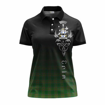 Staples Irish Clan Women's Polo Shirt with Coat of Arms Erin Go Bragh Celtic Inspired Women - Tartan Vibes Clothing