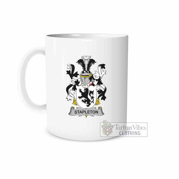Stapleton Irish Clan Coat of Arms Ceramic Mug White - 2D-tartanvibesclothing