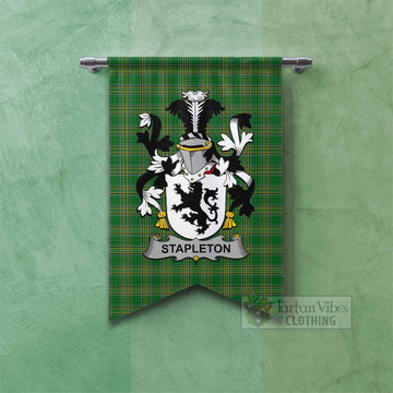 Stapleton Irish Clan Tartan Gonfalon, Tartan Banner with Coat of Arms Fishtail - Tartan Vibes Clothing