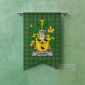Starkey Irish Clan Tartan Gonfalon, Tartan Banner with Coat of Arms Fishtail - Tartan Vibes Clothing