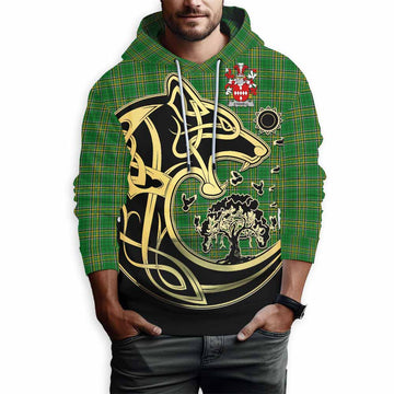 Stawell Irish Tartan Hoodie with Coat of Arms Celtic Wolf Style