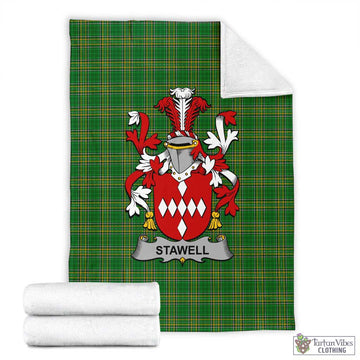 Stawell Irish Clan Tartan Blanket with Coat of Arms