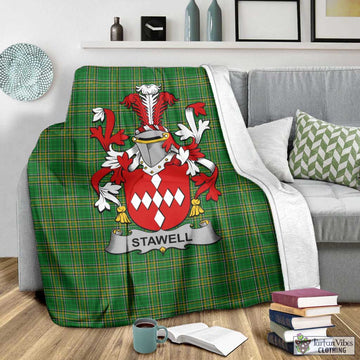 Stawell Irish Clan Tartan Blanket with Coat of Arms