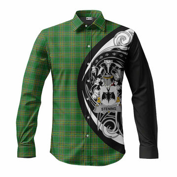 Stening Irish Clan Long Sleeve Button Shirt Celtic Circle Style Men's Shirt S - Tartan Vibes Clothing