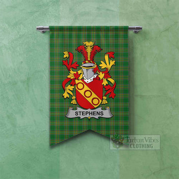 Stephens Irish Clan Tartan Gonfalon, Tartan Banner with Coat of Arms Fishtail - Tartan Vibes Clothing