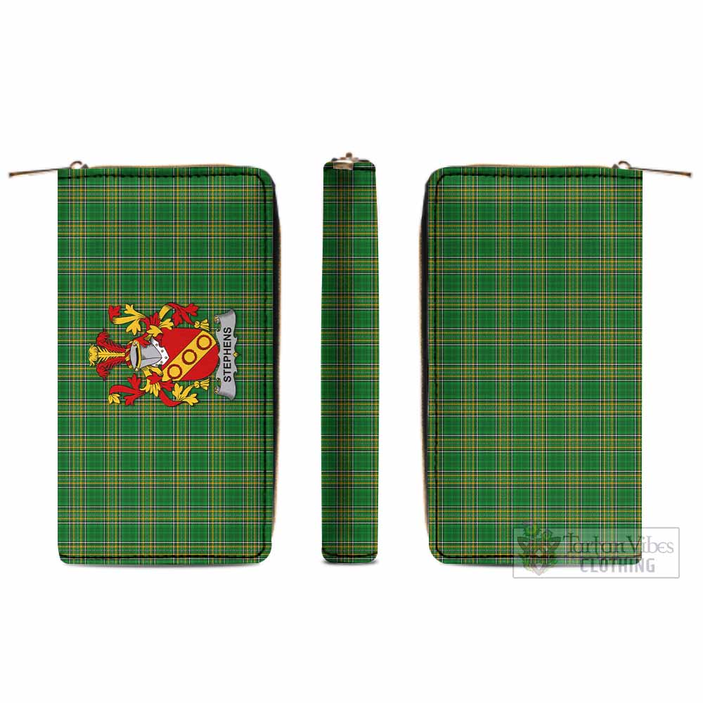 Stephens Irish Clan Tartan Women's Leather Wallet with Coat of Arms - Tartan Vibes Clothing