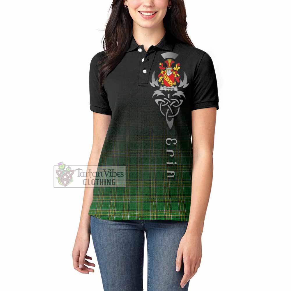 Stephens Irish Clan Women's Polo Shirt with Coat of Arms Erin Go Bragh Celtic Inspired - Tartan Vibes Clothing