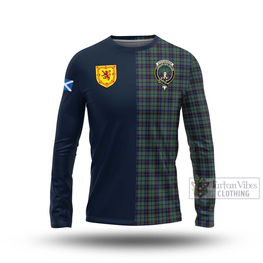 Tartan Vibes Clothing Stephenson Tartan Long Sleeve T-Shirt with Scottish Lion Royal Arm Half Style