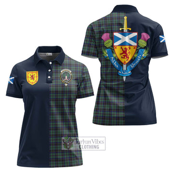 Stephenson (Stevenson) Tartan Women's Polo Shirt with Scottish Lion Royal Arm Half Style