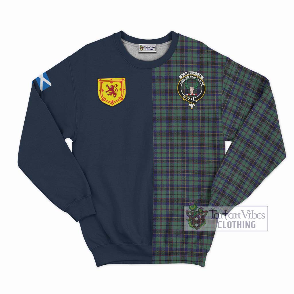 Tartan Vibes Clothing Stephenson Tartan Sweatshirt with Scottish Lion Royal Arm Half Style