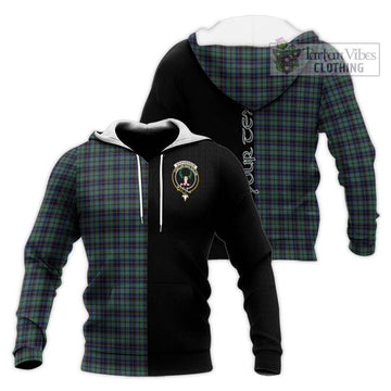 Stephenson (Stevenson) Tartan Knitted Hoodie with Family Crest and Half Of Me Style