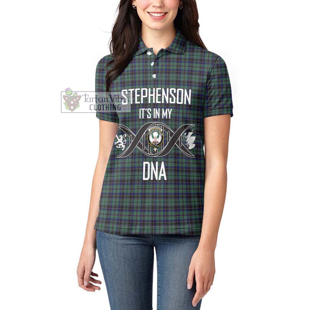 Tartan Vibes Clothing Stephenson Tartan Women's Polo Shirt with Family Crest DNA In Me Style