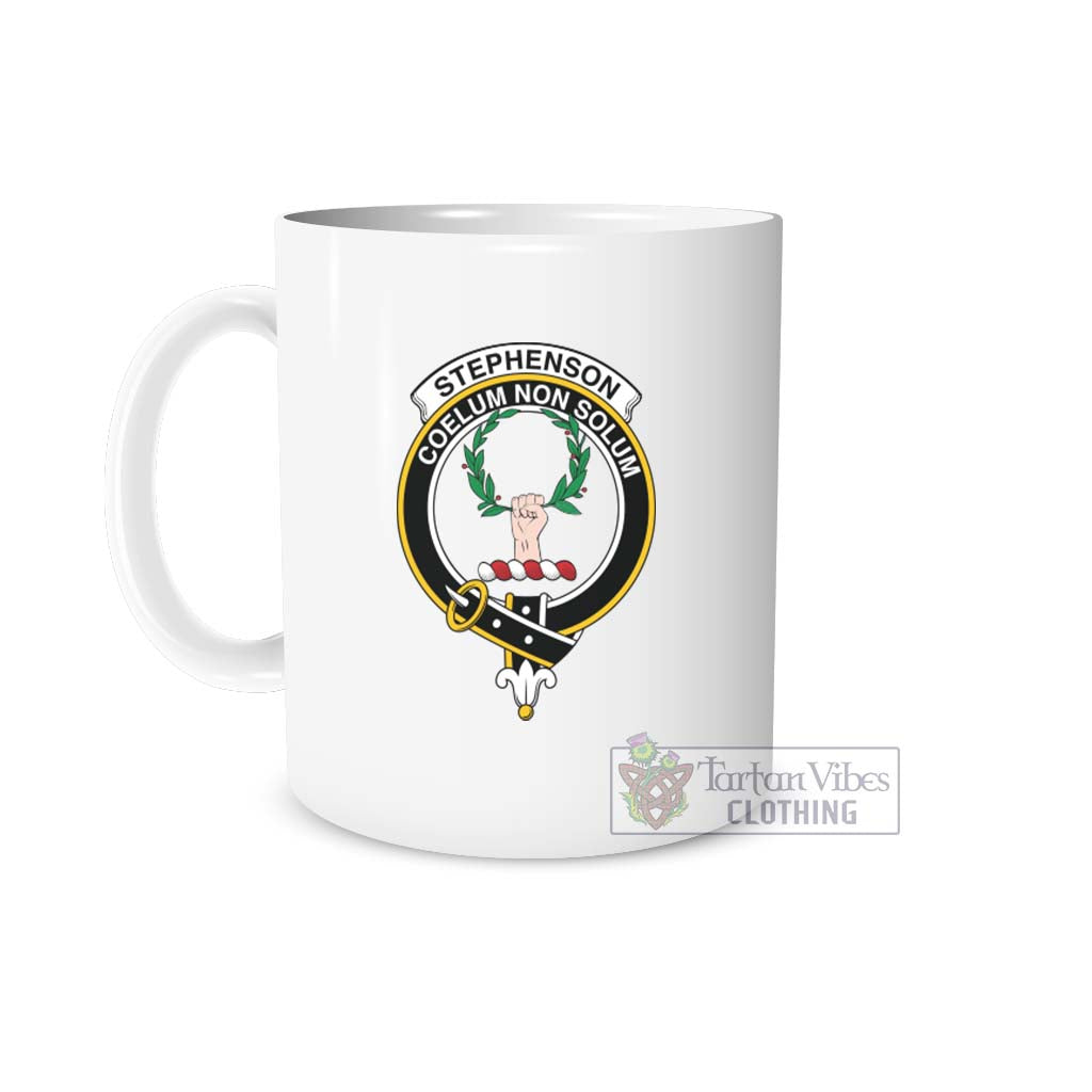 Stephenson (Stevenson) Family Crest Ceramic Mug White - 2D-tartanvibesclothing