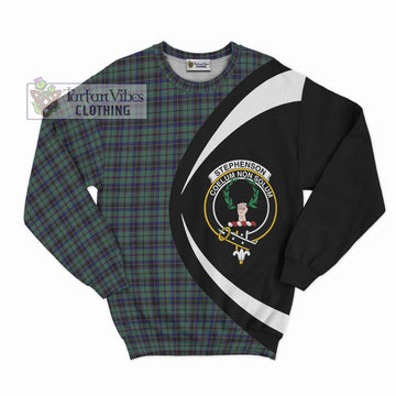 Stephenson (Stevenson) Tartan Sweatshirt with Family Crest Circle Style