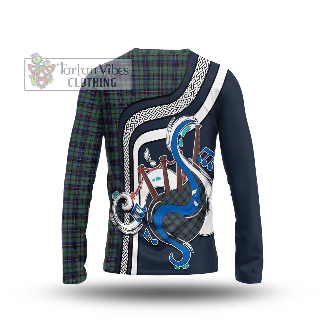 Tartan Vibes Clothing Stephenson Tartan Long Sleeve T-Shirt with Epic Bagpipe Style