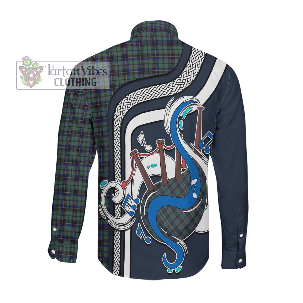 Tartan Vibes Clothing Stephenson Tartan Long Sleeve Button Shirt with Epic Bagpipe Style