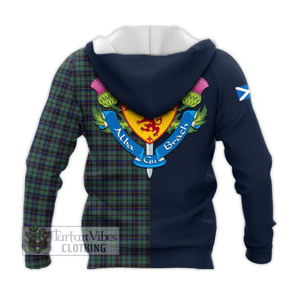 Tartan Vibes Clothing Stephenson Tartan Knitted Hoodie with Scottish Lion Royal Arm Half Style