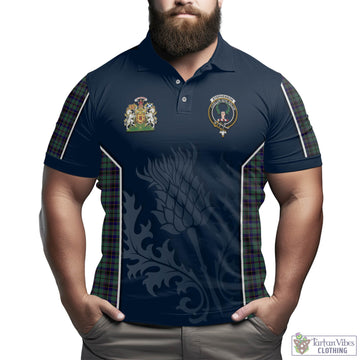 Stephenson Tartan Men's Polo Shirt with Family Crest and Scottish Thistle Vibes Sport Style