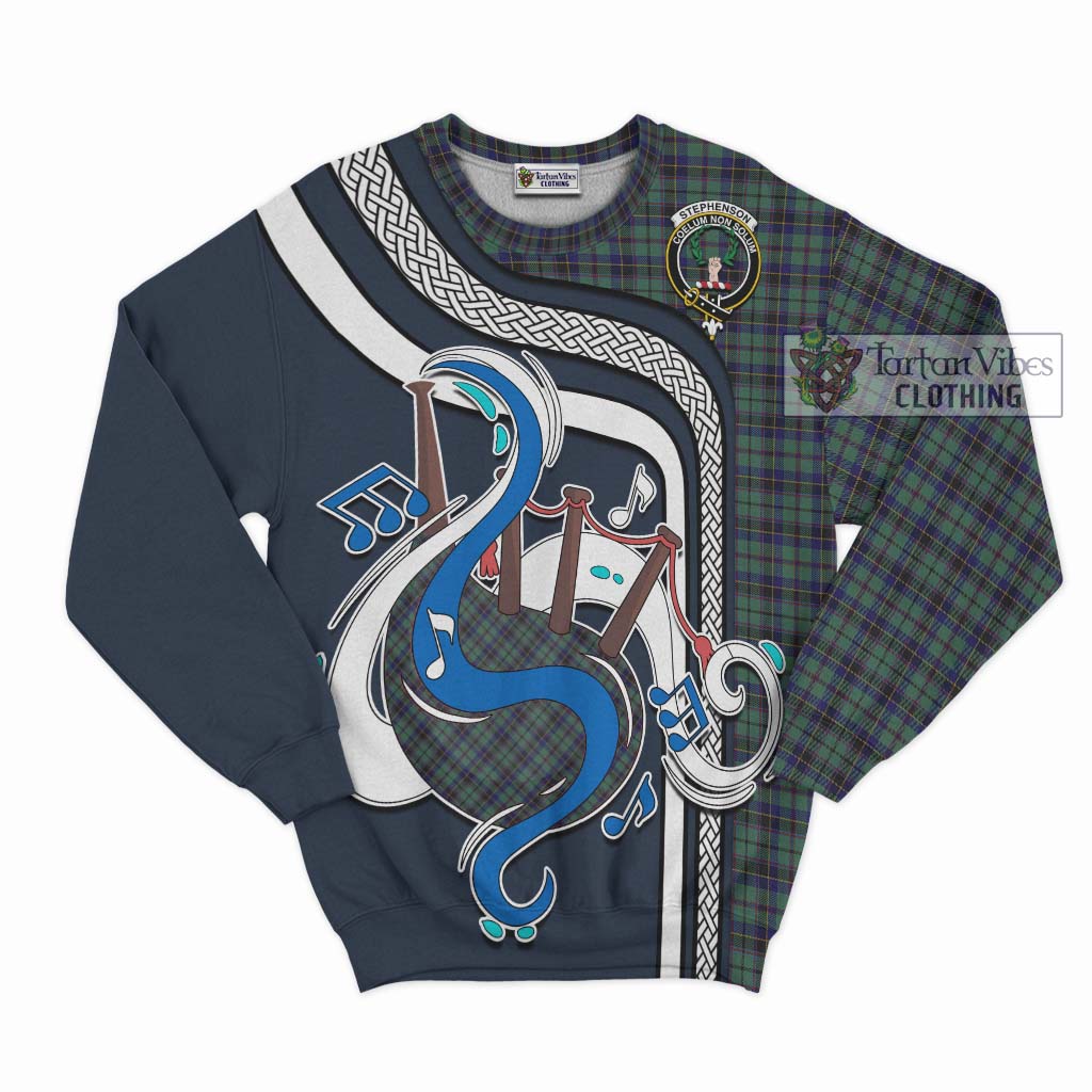 Tartan Vibes Clothing Stephenson Tartan Sweatshirt with Epic Bagpipe Style