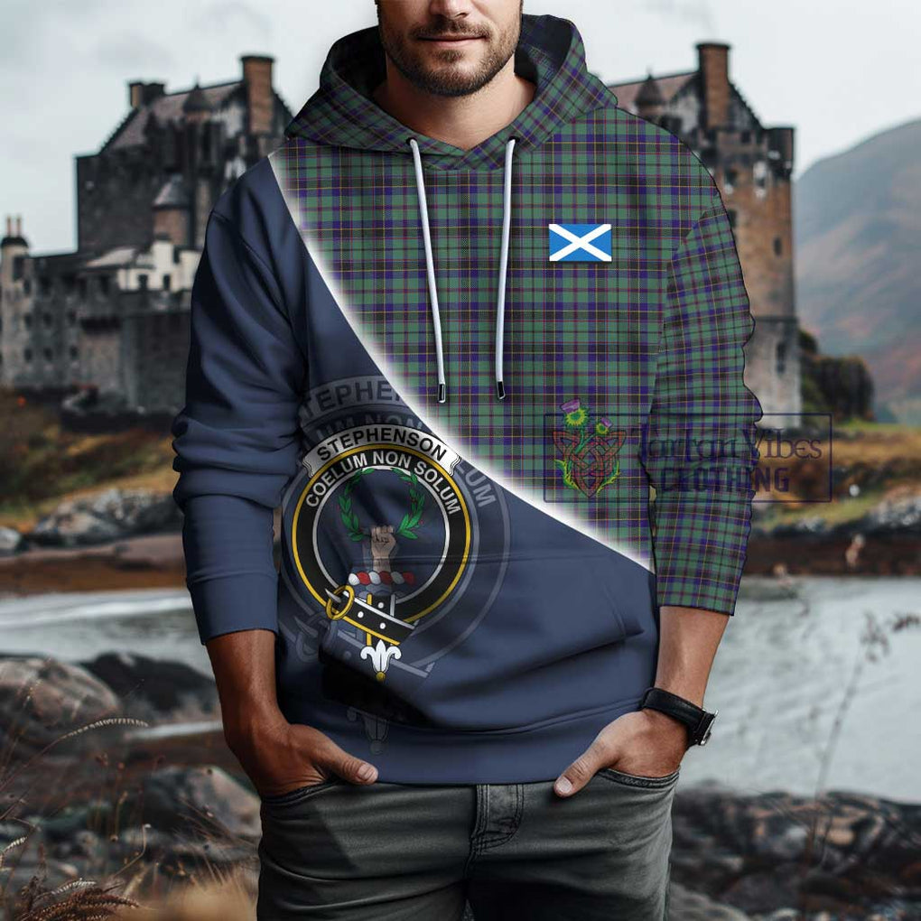 Stephenson (Stevenson) Tartan Hoodie with Personalised National Flag and Family Crest Half Style - Tartanvibesclothing Shop