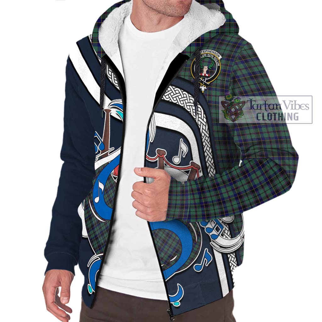 Tartan Vibes Clothing Stephenson Tartan Sherpa Hoodie with Epic Bagpipe Style