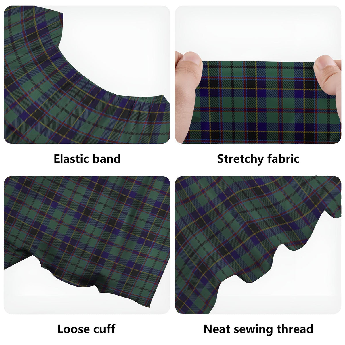 Stephenson (Stevenson) Tartan Off Shoulder Long Dress - Tartan Vibes Clothing